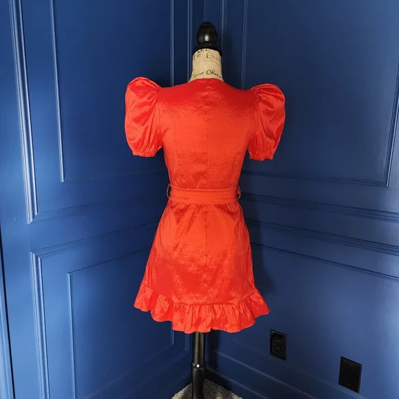 NEW Lovers + Friends Red "Ella" Mini Wrap Dress - Picture 5 of 16